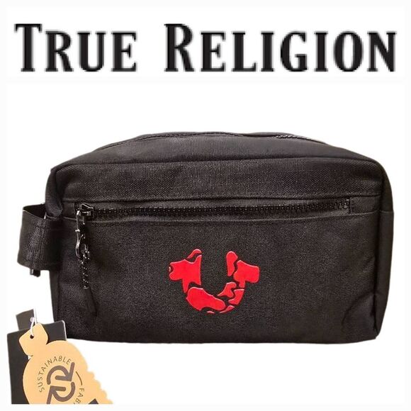 True Religion Udell Broken Horseshoe Logo Dopp Bag